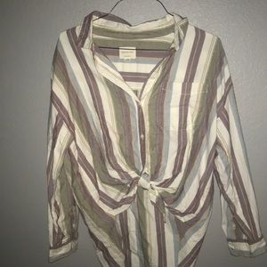 oversized tied flannel